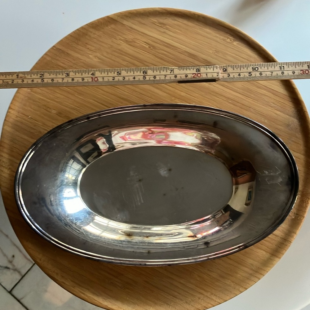 Vintage silver plate serving tray. 10 3/4” x 6 1/4”
